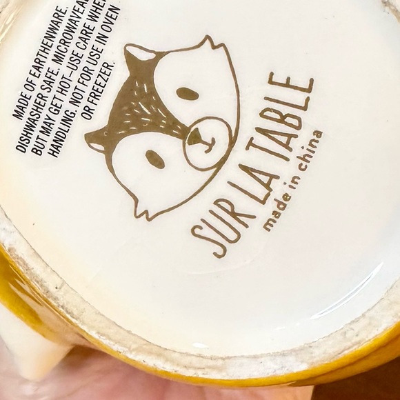 🌟HP🌟2015+Set of 2 Squirrel & Fox Mugs Glazed Ceramic Earthenware Sur La Table - Picture 12 of 12